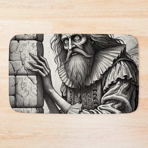 Item preview, An old, creepy man from the middle ages standing staring at you designed and sold by Vintage Designs +.