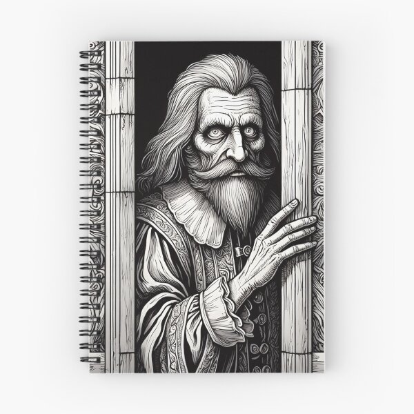 Item preview, f An old, creepy man from the middle ages standing staring at you designed and sold by Vintage Designs +.