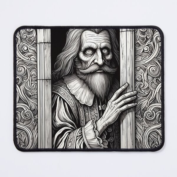 Item preview, f An old, creepy man from the middle ages standing staring at you designed and sold by Vintage Designs +.