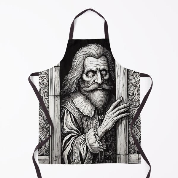 Item preview, f An old, creepy man from the middle ages standing staring at you designed and sold by Vintage Designs +.