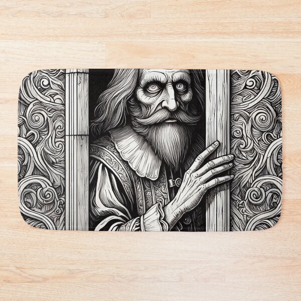 Item preview, f An old, creepy man from the middle ages standing staring at you designed and sold by Vintage Designs +.
