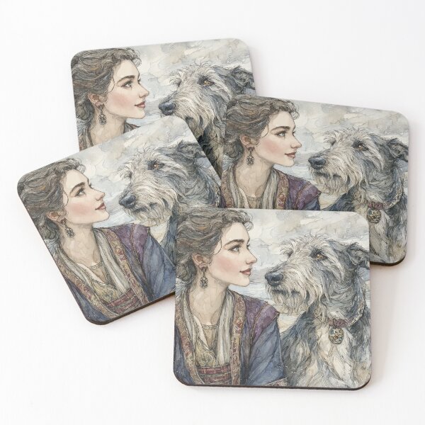 Item preview, Scottish deerhound and her lady designed and sold by aghnadarragh.