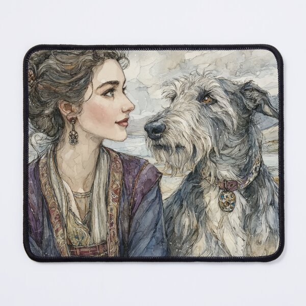 Item preview, Scottish deerhound and her lady designed and sold by aghnadarragh.
