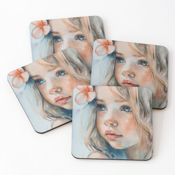 Item preview, Soft Gaze – Watercolor Girl designed and sold by ZipZapArt.