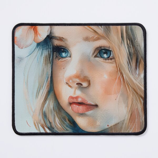 Item preview, Soft Gaze – Watercolor Girl designed and sold by ZipZapArt.