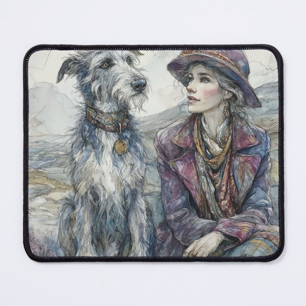 Item preview, Scottish deerhound and her lady designed and sold by aghnadarragh.