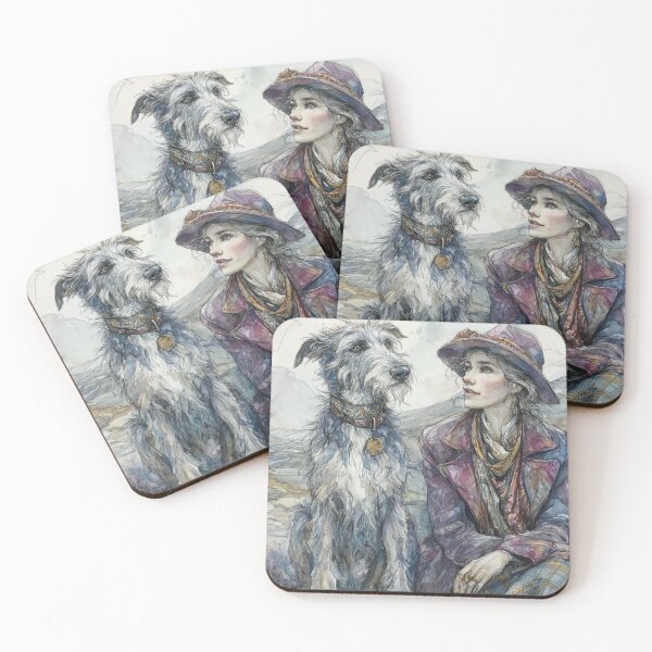 Item preview, Scottish deerhound and her lady designed and sold by aghnadarragh.