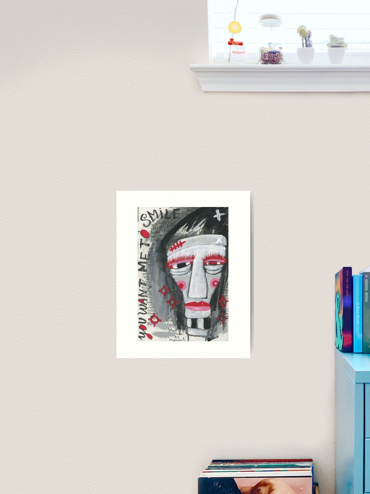 Thumbnail 2 of 3, Art Print, You Want Me To Smile designed and sold by studiobloknote.