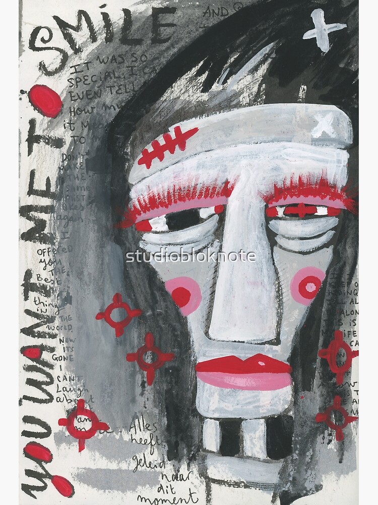 Thumbnail 3 of 3, Art Print, You Want Me To Smile designed and sold by studiobloknote.