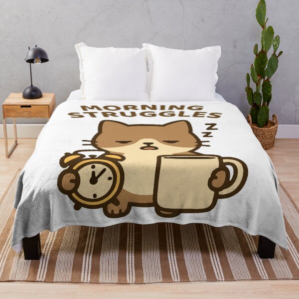 Item preview, Morning Struggles Cat designed and sold by TinyDoodles.