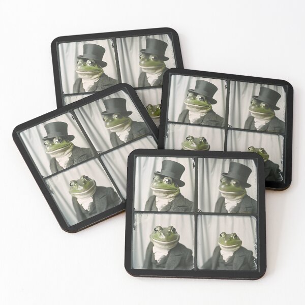 Item preview, Victorian Frog in Top Hat – Whimsical Photobooth Animal Art designed and sold by RockFireMerch.