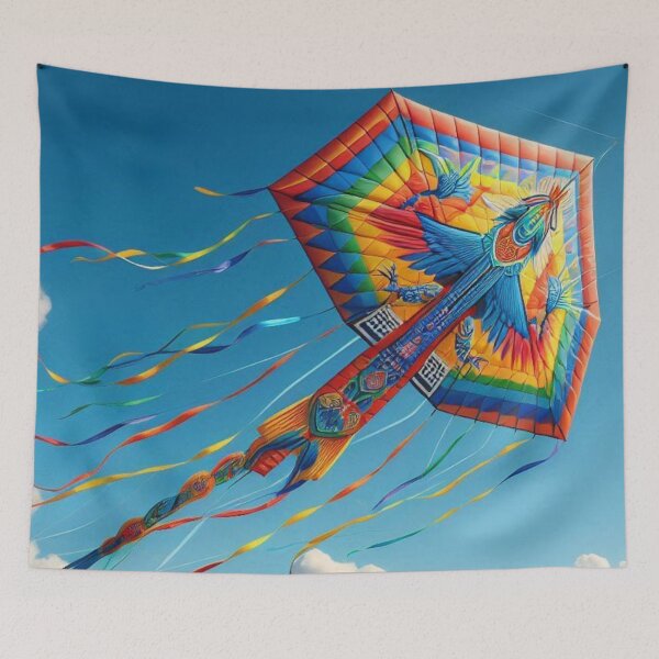 Item preview, Colorful 80s-Inspired Kite with Bird Motif - Retro Vintage Design for Kite Lovers & Fashion Accessories designed and sold by knalpot-design.
