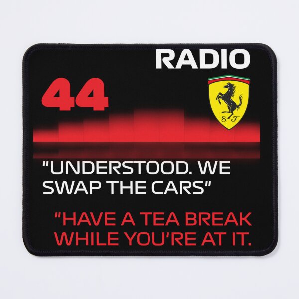Item preview, Hamilton's "tea break" radio message at the MiamiGP designed and sold by GearUpF1.