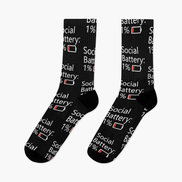 Item preview, Social Battery 1% - Introvert Humor Design designed and sold by OnPointOutfits.