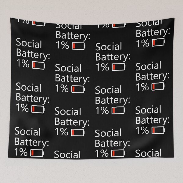 Item preview, Social Battery 1% - Introvert Humor Design designed and sold by OnPointOutfits.