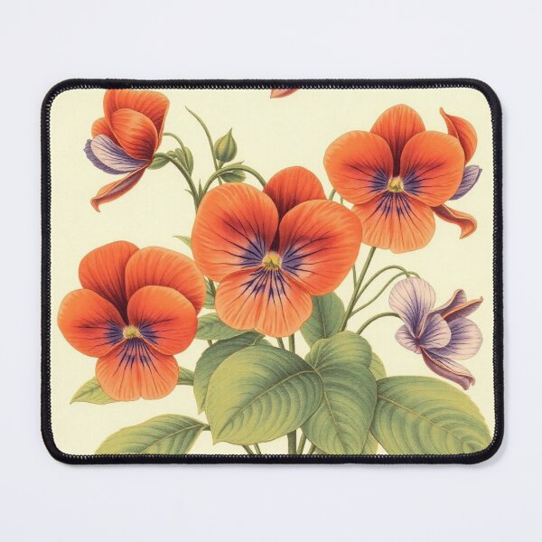 Artikelvorschau, Orange Violas Frühlingsblüten Vintage-inspirierter botanischer Druck entworfen und verkauft von Estelle Printworks.