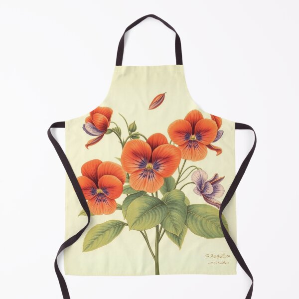 Artikelvorschau, Orange Violas Frühlingsblüten Vintage-inspirierter botanischer Druck entworfen und verkauft von Estelle Printworks.