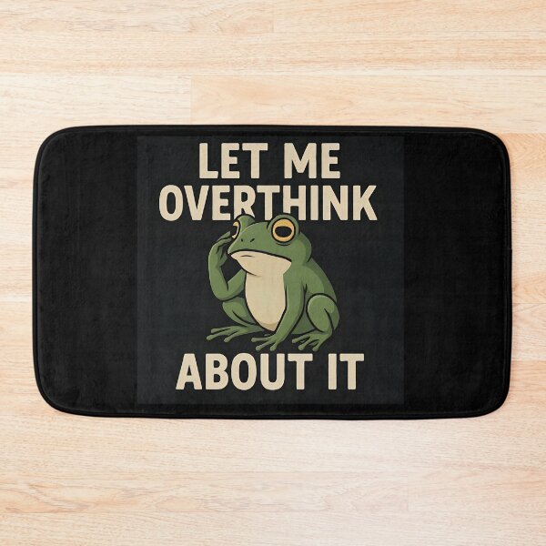 Item preview, Funny Overthinking Frog Cartoon Quote Design designed and sold by Amr Siam.