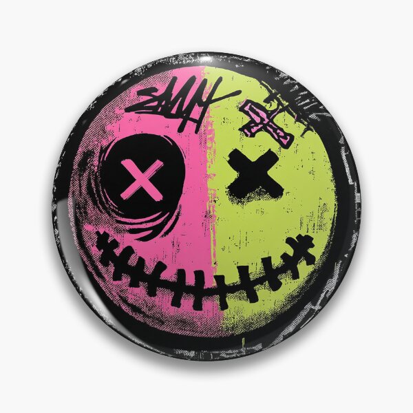 Item preview, Wrecked Stencil Smiley | Taped Paint & Messy Tags | Fluorescent Explosion designed and sold by ZUCKMYART.