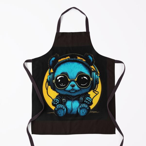 Item preview, RAVE DJ Bear with Headphones and sunglasses glowing sun designed and sold by Grin.