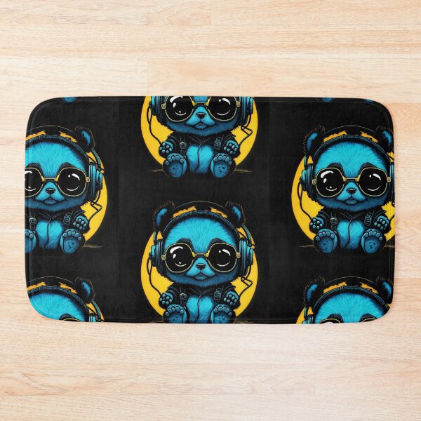Item preview, RAVE DJ Bear with Headphones and sunglasses glowing sun designed and sold by Grin.