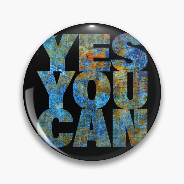 Item preview, YES YOU CAN -  Textured Motivation Quote, blue Brutalism designed and sold by PixelPunny.
