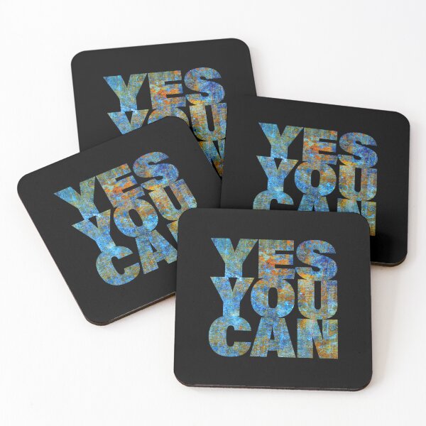 Item preview, YES YOU CAN -  Textured Motivation Quote, blue Brutalism designed and sold by PixelPunny.