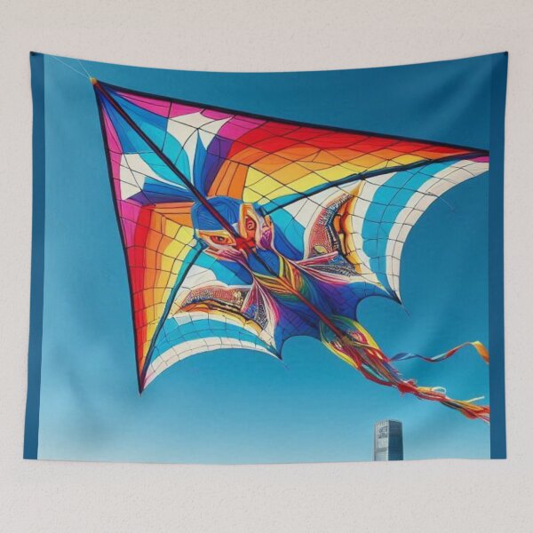 Item preview, Colorful 80s-Inspired Kite with Bird Motif #2- Retro Vintage Design for Kite Lovers & Fashion Accessories designed and sold by knalpot-design.