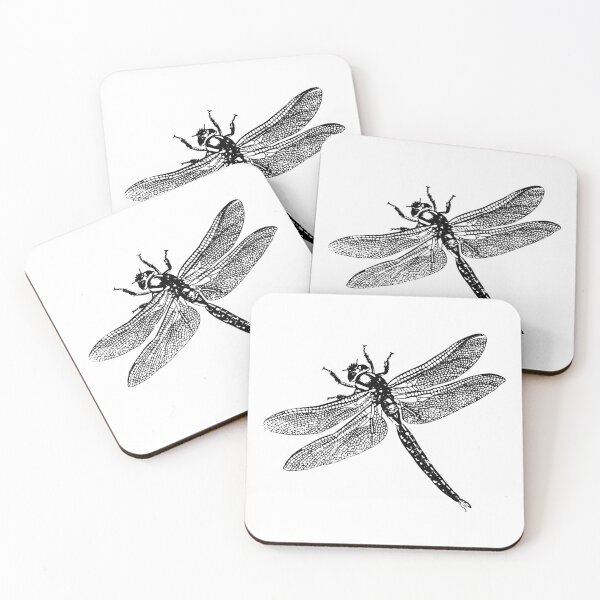 Item preview, Vintage Style Black and White Dragonfly Insect designed and sold by Jason Gunti.