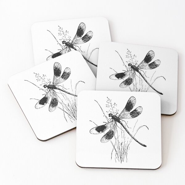 Item preview, Vintage Style Black and White Dragonfly in Grass designed and sold by Jason Gunti.