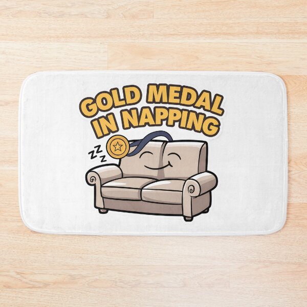Item preview, Gold Medal Napping Champion Funny Couch Design designed and sold by Anastasiia Lang.