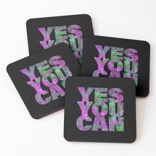 Item preview, YES YOU CAN -  Textured Motivation Quote, ping and green Brutalism designed and sold by PixelPunny.