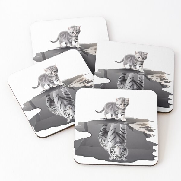 Item preview, Kitten Reflection Tiger Dreams designed and sold by latelierdechris.