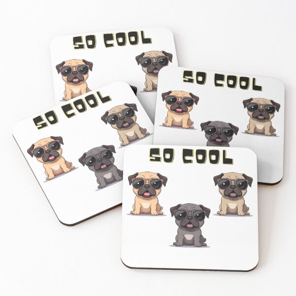 Item preview, Cool Pug Squad – Funny Dog Design with Sunglasses and “So Cool” Text designed and sold by KantaponEarth.