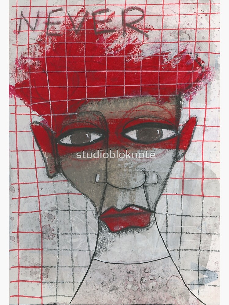 Thumbnail 3 of 3, Poster, Red Head / Gritty Grid designed and sold by studiobloknote.