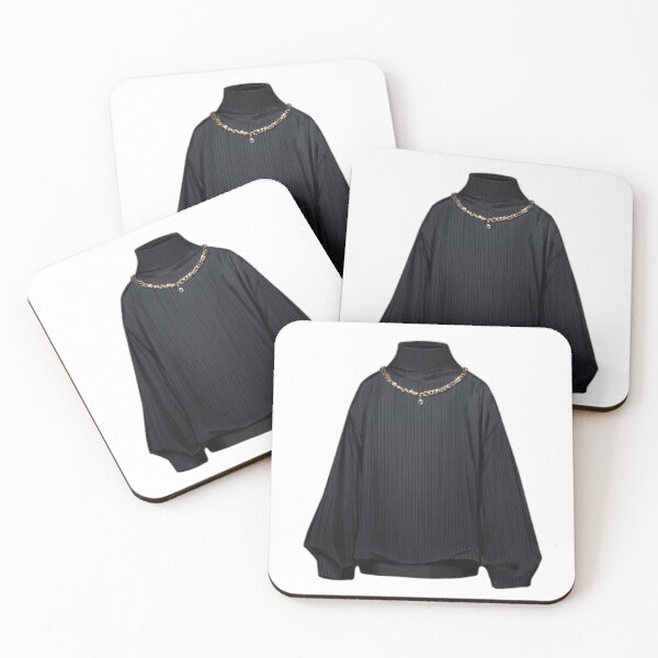 Item preview, Black Ribbed Turtleneck Gold Chain Aesthetic Sticker designed and sold by CuteKawaiiStudio.