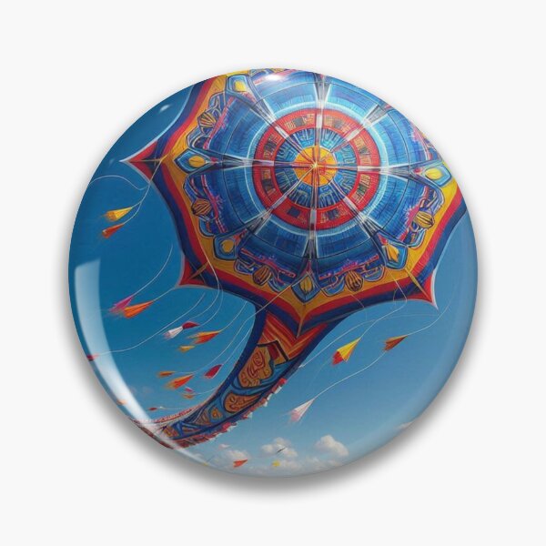 Item preview, Colorful 80s Round-Tail Kite in the Sky – Retro AI Design for Clothing, Accessories & Kite Enthusiasts designed and sold by knalpot-design.