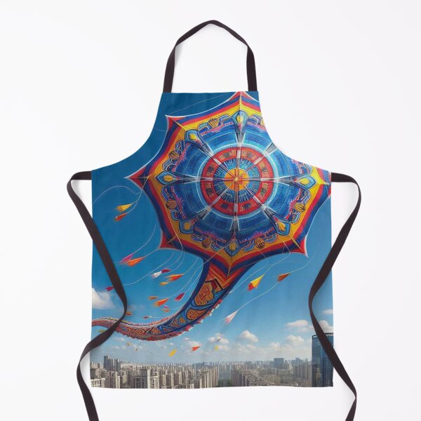 Item preview, Colorful 80s Round-Tail Kite in the Sky – Retro AI Design for Clothing, Accessories & Kite Enthusiasts designed and sold by knalpot-design.