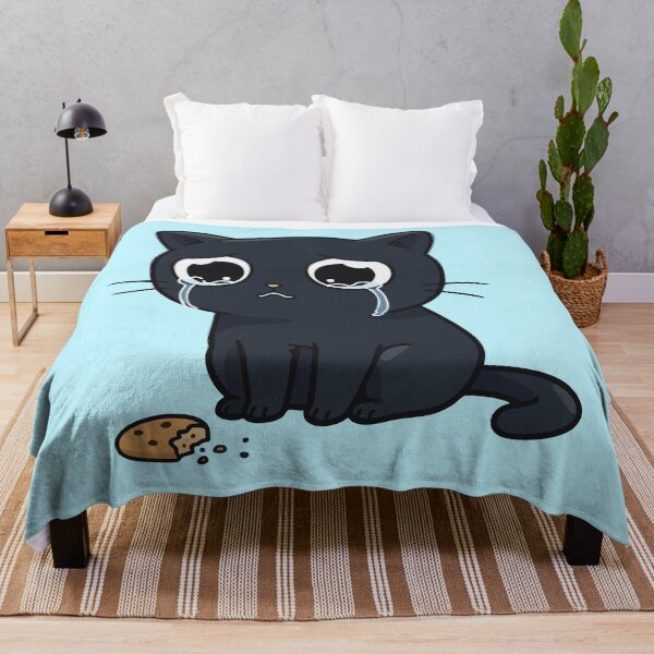 Item preview, Sad Black Cat with Broken Cookie – Heartbroken Cute Kitten Art designed and sold by imaginariun.
