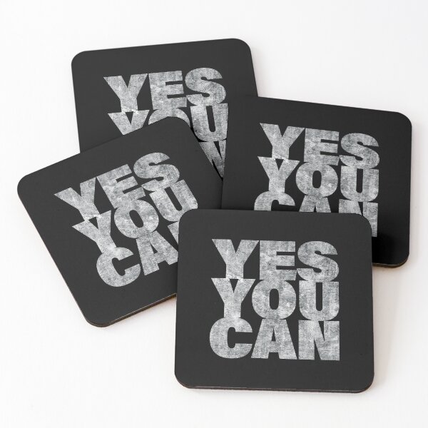 Item preview, YES YOU CAN -  Textured Motivation Quote, Silver Brutalism designed and sold by PixelPunny.