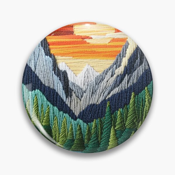 Item preview, Mountains Landscape at Sunset Embroidered Iron On Patch designed and sold by Peecoo.