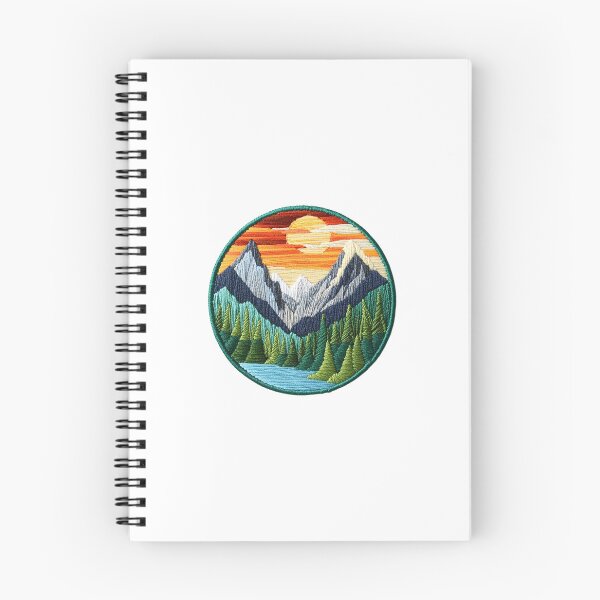 Item preview, Mountains Landscape at Sunset Embroidered Iron On Patch designed and sold by Peecoo.