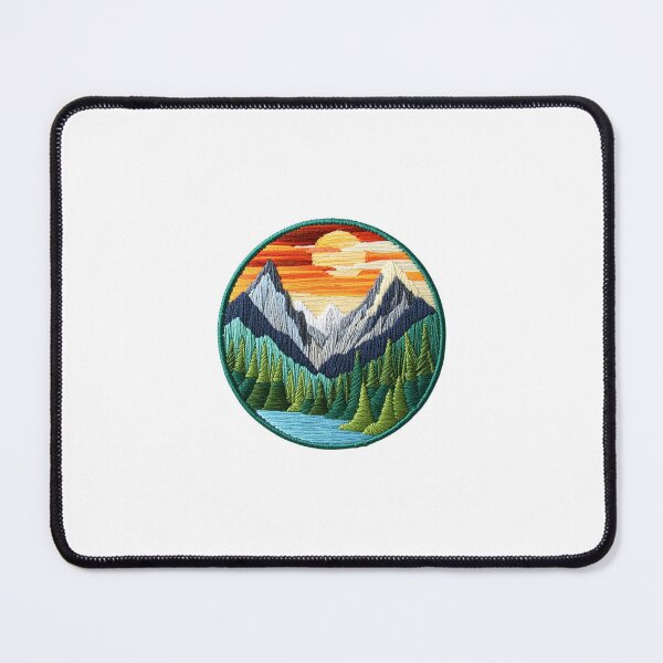 Item preview, Mountains Landscape at Sunset Embroidered Iron On Patch designed and sold by Peecoo.