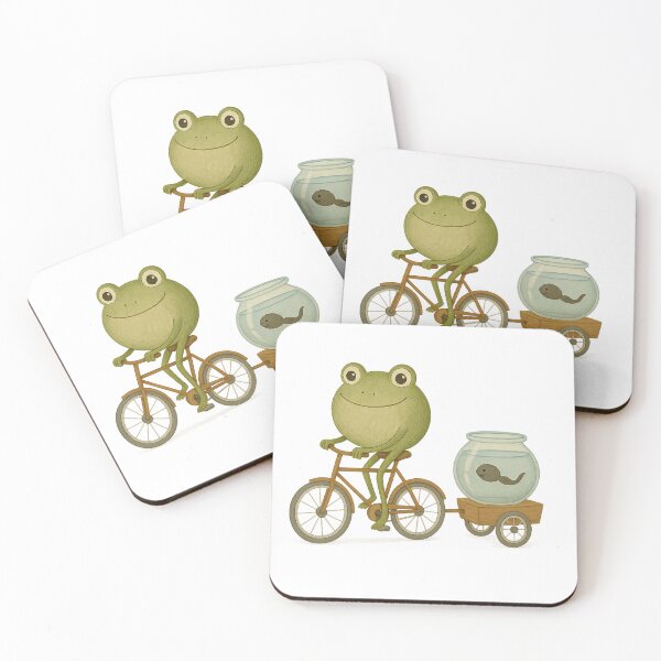 Item preview, Frog on bicycle with tadpole in trailer – Funny animal design designed and sold by Print-Zoo.