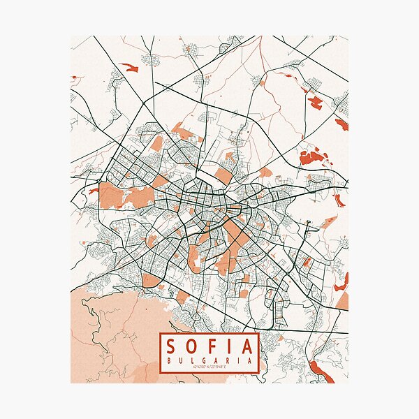 Item preview, Sofia City Map of Bulgaria - Bohemian designed and sold by deMAP.