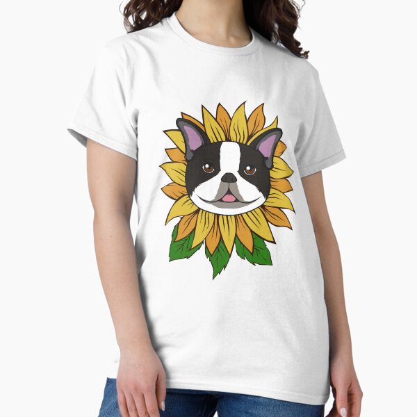 Item preview, Cute Boston Terrier Dog on Sunflower designed and sold by Jaudaux Designs.