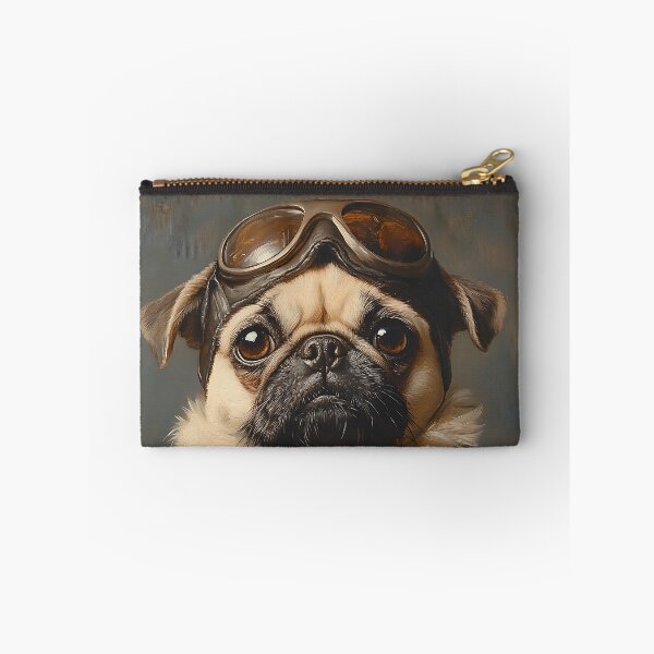 Item preview, Airplane Pilot Pug - 1940's Air Force Pug - Stylish Animal Art designed and sold by Chrisjeffries24.