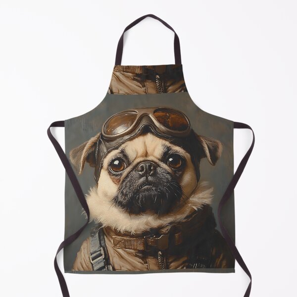 Item preview, Airplane Pilot Pug - 1940's Air Force Pug - Stylish Animal Art designed and sold by Chrisjeffries24.