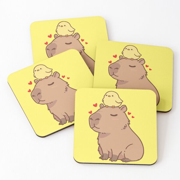 Item preview, Cute Capybara with Chick on Head – Adorable Animal Friends Art designed and sold by imaginariun.