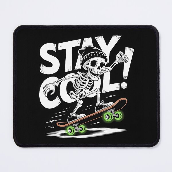 Item preview, Stay Cool Skeleton riding a skateboard designed and sold by syedmaaz.